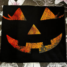 Load image into Gallery viewer, Pumpkin Face Shirt - Color Shifting Holographic Print- MAIN COLORS ARE Orange and Black
