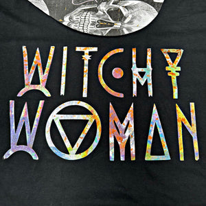 Witchy Women Black Shirt - Color Shifting Holographic Print