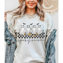 Load image into Gallery viewer, CAT Ghost Spooky Season SHIRT  - Ash- Print is Sublimation- A-56
