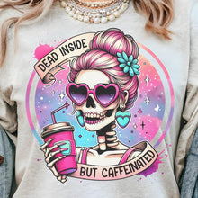 Load image into Gallery viewer, DEAD INSIDE BUT CAFFEINATED SHIRT - Ash- Print is Sublimation - A-21
