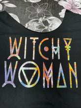Load image into Gallery viewer, Witchy Women Black Shirt - Color Shifting Holographic Print
