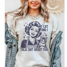 Load image into Gallery viewer, MY CAT AND I FUNNY SHIRT - Ash- Print is Sublimation - A-32
