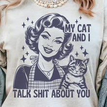 Load image into Gallery viewer, MY CAT AND I FUNNY SHIRT - Ash- Print is Sublimation - A-32
