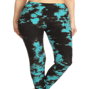 Gothic Teal Tie Dye Leggings