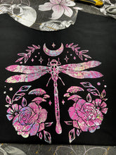 Load image into Gallery viewer, Dragonfly Black Shirt - Color Shifting Holographic Print
