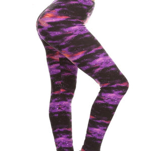 Women's Purple Galaxy Print Leggings