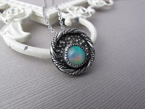 STERLING SILVER OPAL NECKLACE - A1