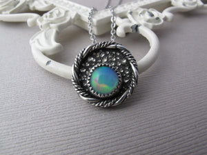 STERLING SILVER OPAL NECKLACE - A1