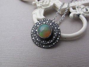 DOUBLE LAYER STERLING OPAL NECKLACE - A2