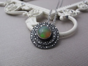 DOUBLE LAYER STERLING OPAL NECKLACE - A2