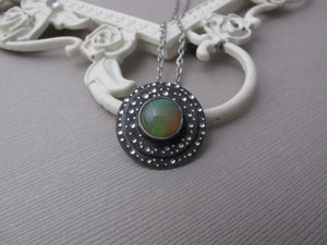 DOUBLE LAYER STERLING OPAL NECKLACE - A2