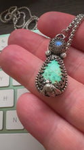 Load and play video in Gallery viewer, Sterling Silver Necklace, Turquoise Gemstone with bee A-4
