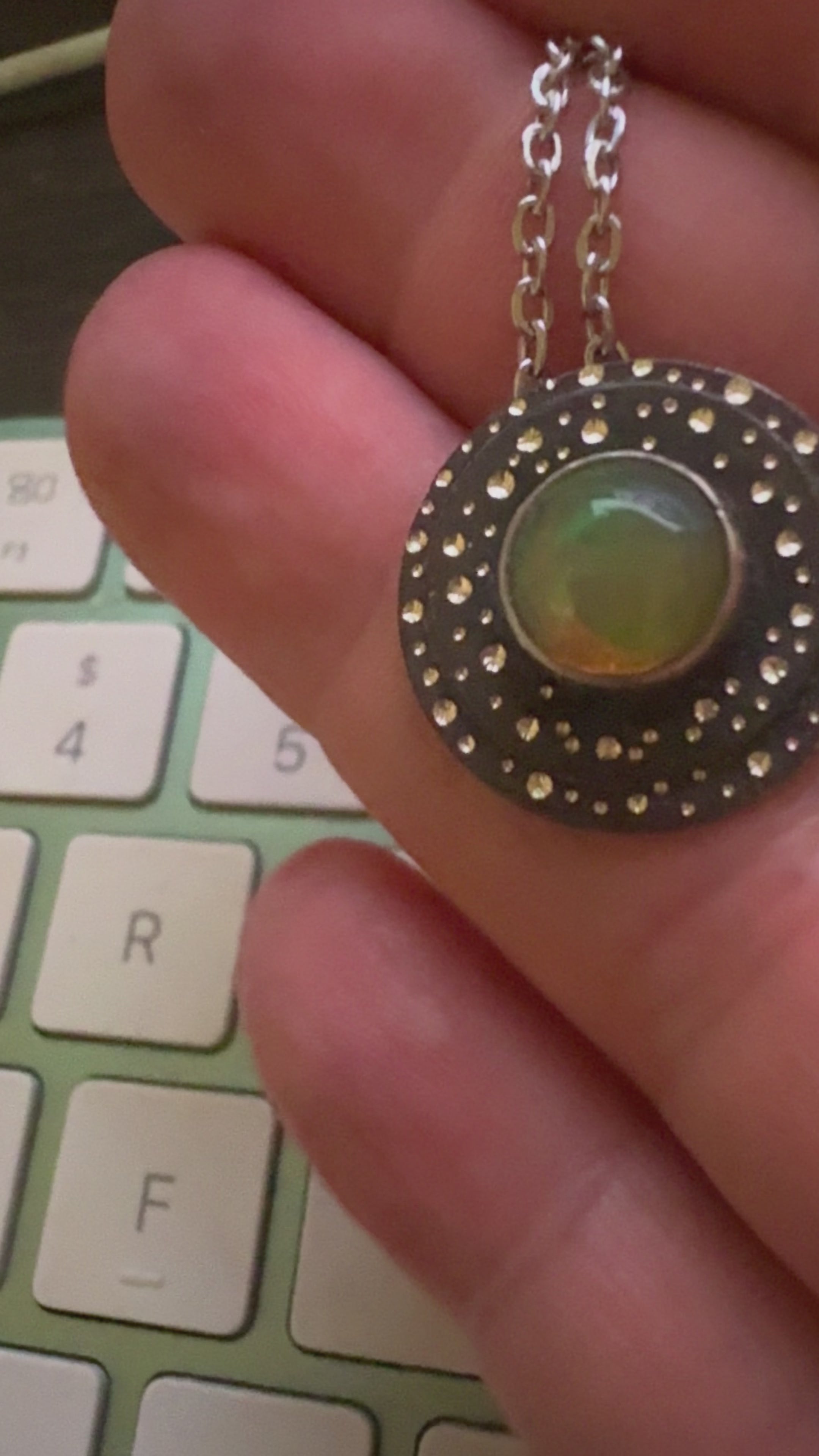 DOUBLE LAYER STERLING OPAL NECKLACE - A2